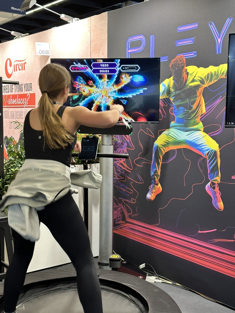 🌟 FIBO 2024 was a blast! 
Our pleyostation stole the show, blending fitness and fun like never before. Congratulations to all the trampoline champs! Here's to more innovation and wellness ahead! 🚀💪 #FIBO2024 #FitnessInnovation #WellnessJourney #Pleyo #Ready2Pleyo