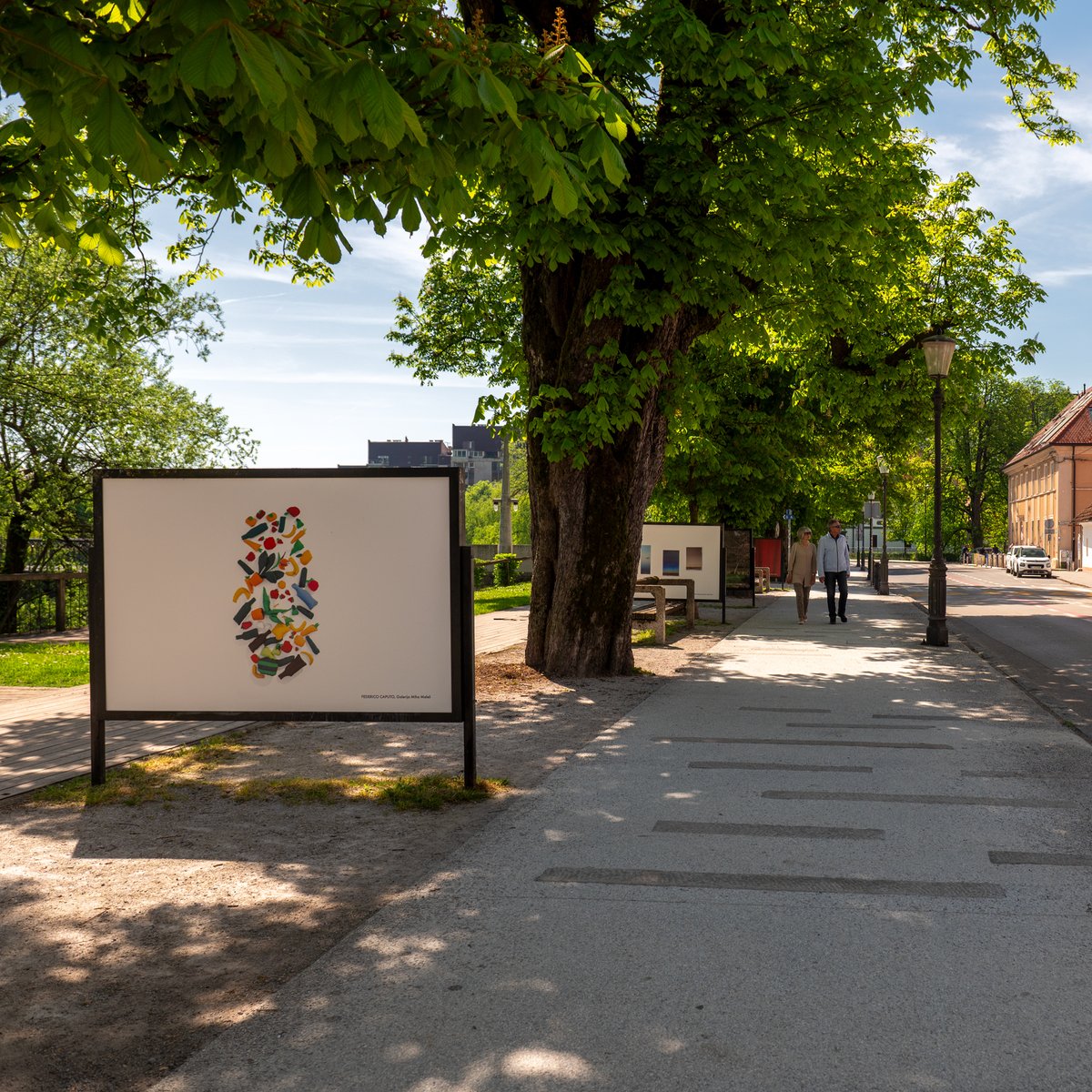 Lift your spirits in Ljubljana. 💚 Throughout the city you can enjoy walking past open-air galleries! 🖼️ #visitljubljana #ljubljana