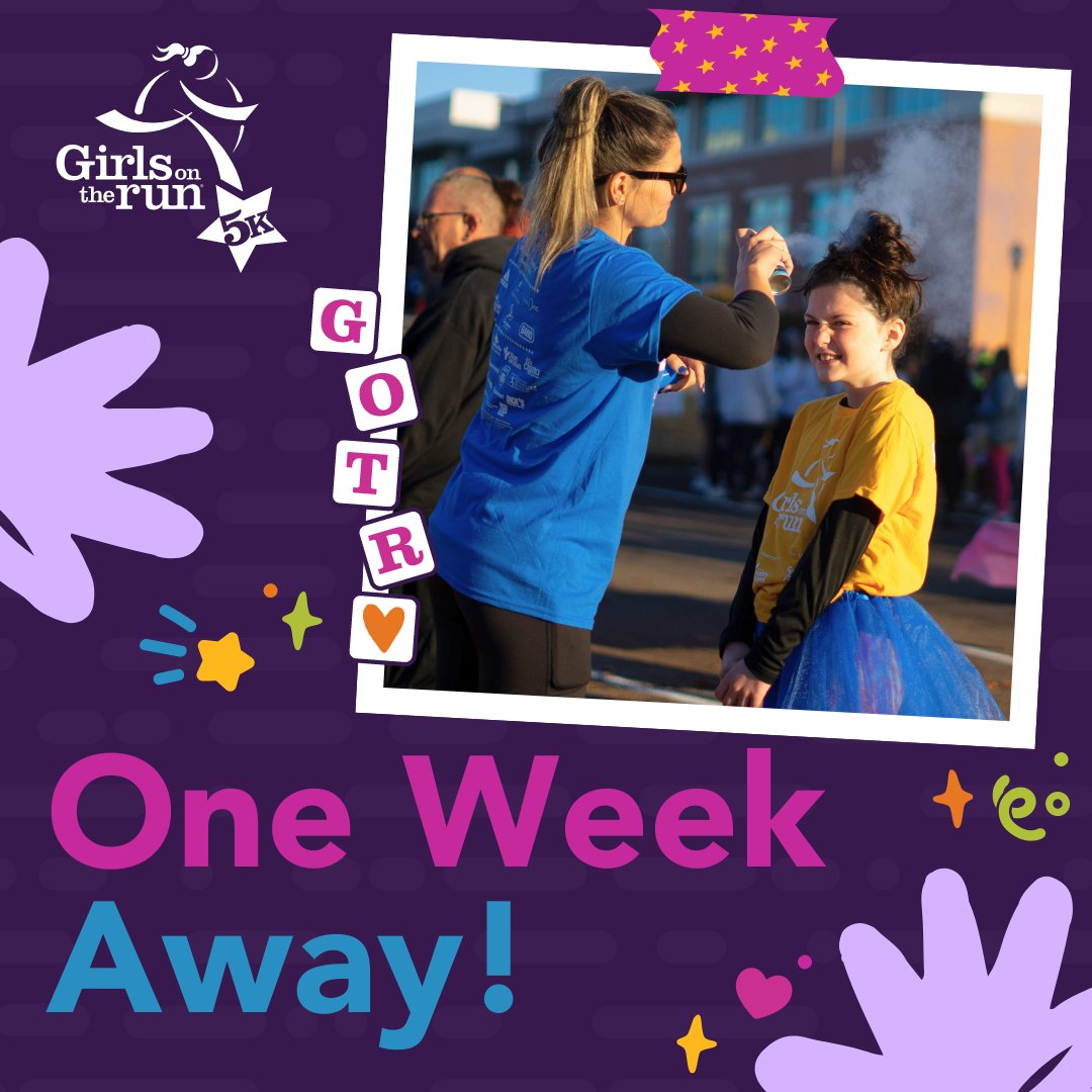 Countdown alert! 🚨 Just ONE WEEK until the GOTR 5K! 🌟 Strap on those running shoes and join us as your girl's 5K Buddy or participate at your own pace. 🏃‍♀️✨ 

Online registration closes on Tuesday, April 23, at midnight. Register Now 💫 gotrupstatesc.org/5k #GOTRUpSC5K