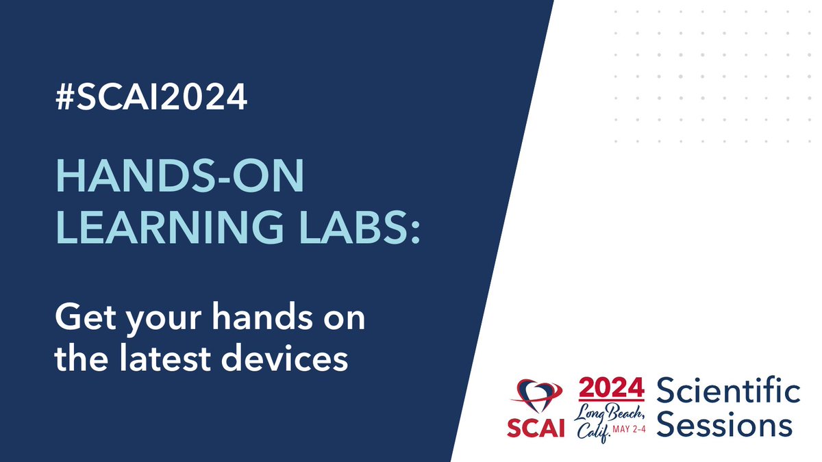 Get your hands on the latest devices at #SCAI2024 with 3 days of hands-on learning labs. Spaces are limited, so view the program and add these sessions to your schedule today ➡️ scai.confex.com/scai/2024/meet…