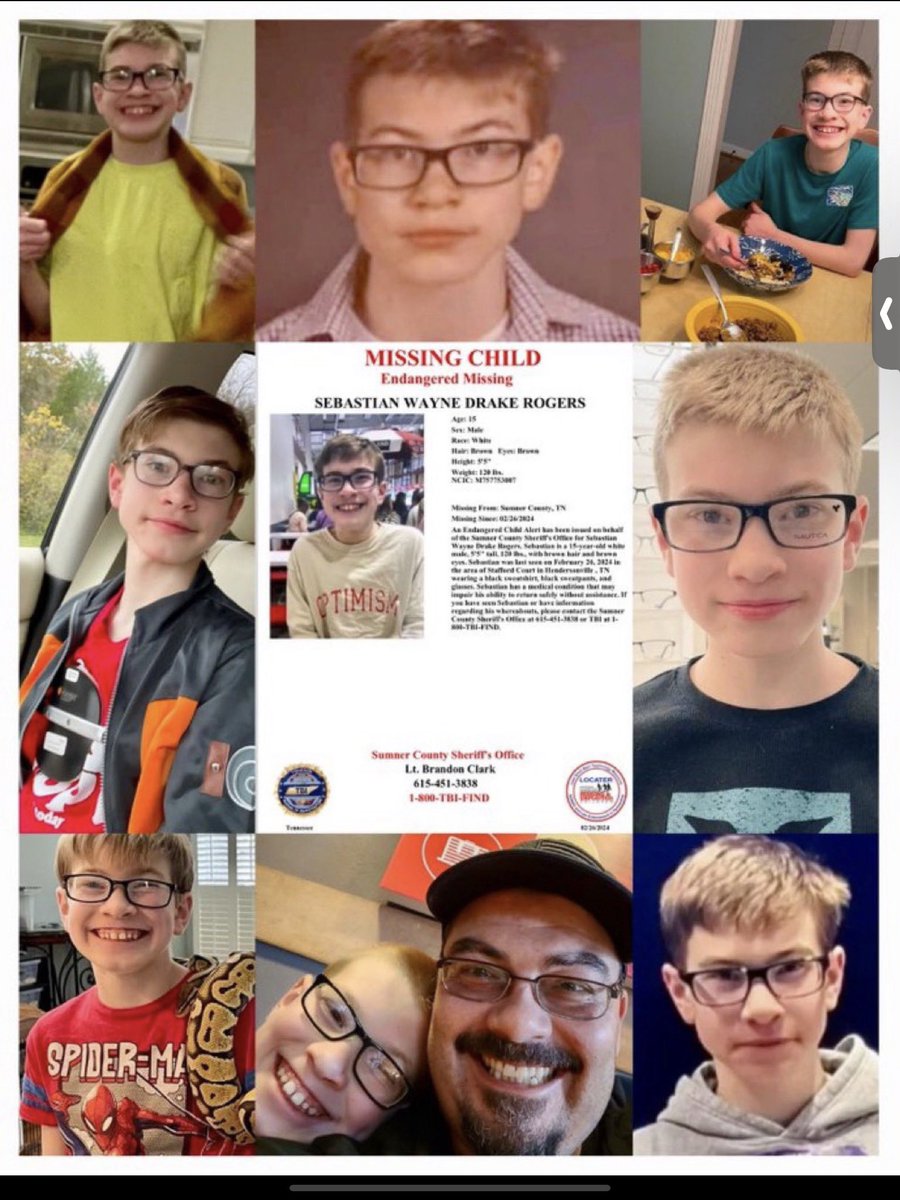 Have you seen #SebastianRogers? 15 year old Autistic teen is still missing from Hendersonville TN. No matter where you are please share-retweet to get the word out. It only takes a second to share.