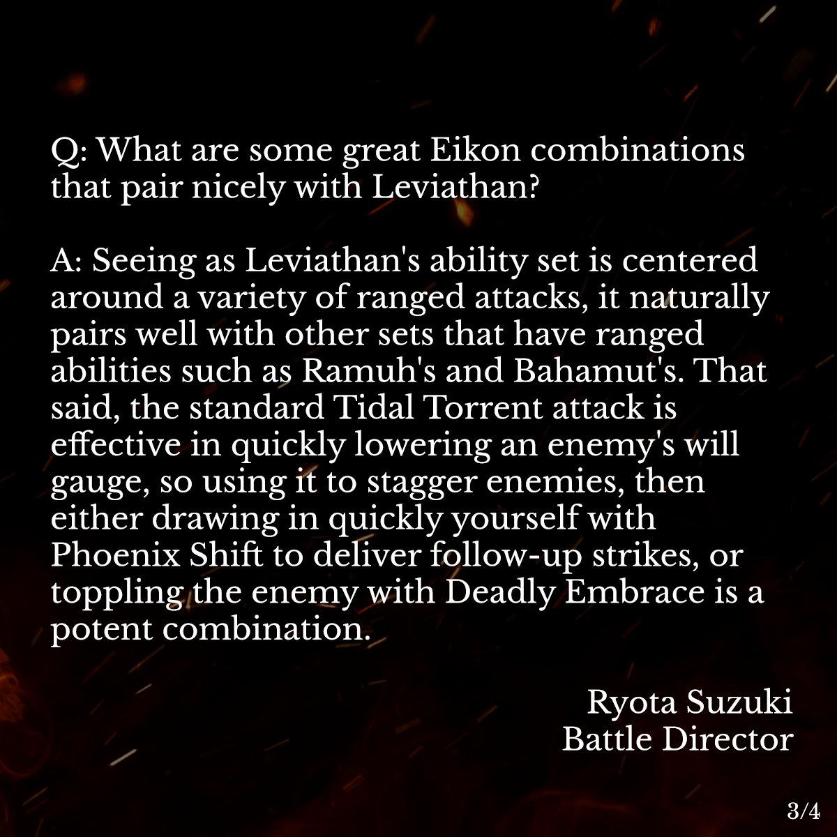 A third question and answer we couldn't get to during the 'Leviathan The (Not So) Lost Is Here' panel from #PAXEast. #FF16