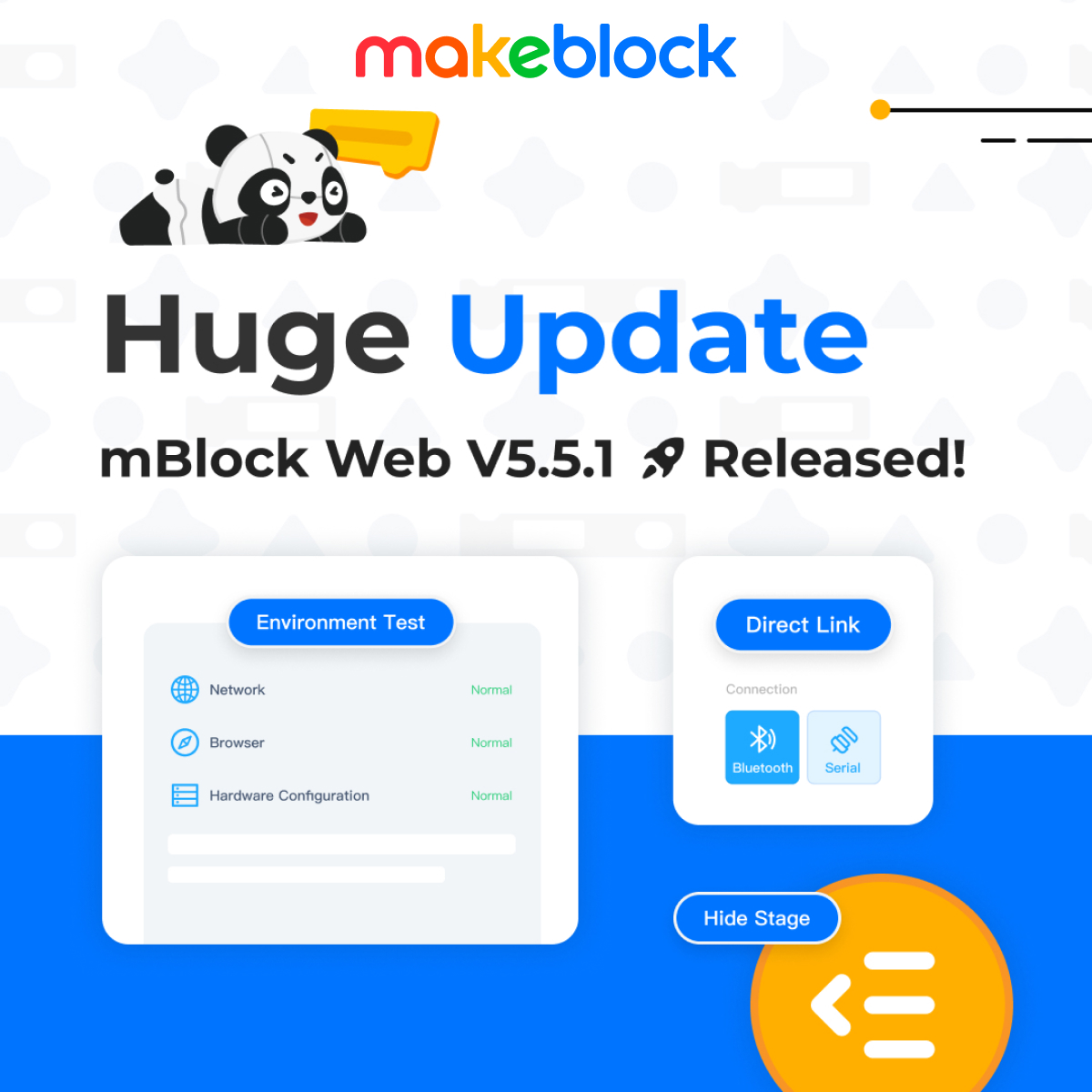 🤖Coding Friday🙌We are excited to announce the official release of mBlock Web V5.5.1! For us, this is another big step towards better hardware programming education. Let's take a look at these exciting new features! Try it Now: ide.mblock.cc #Makeblock #mBlock #Coding