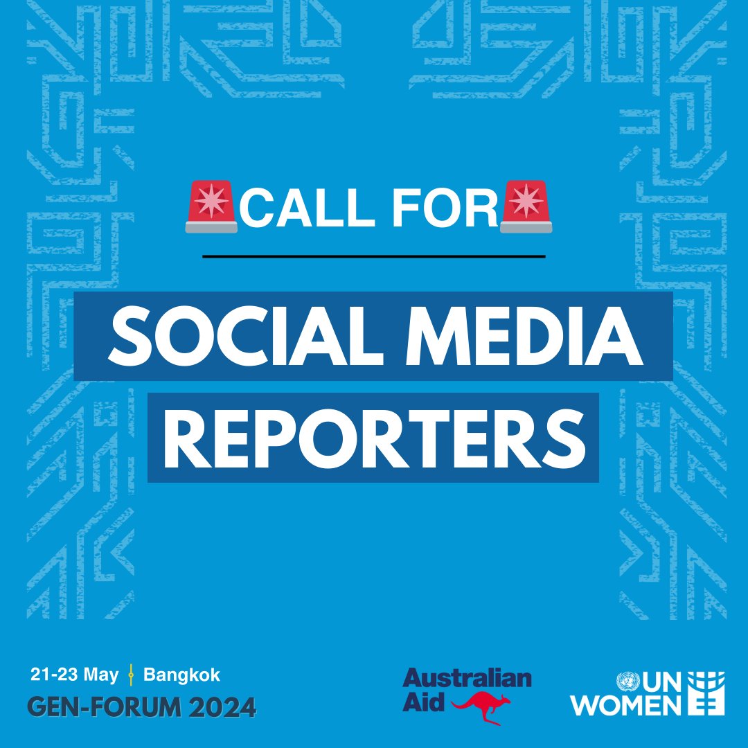 Want to participate in Gen-Forum 2024 in Bangkok as a social media reporter?

This is a great opportunity for several young influencers from Asia and the Pacific to raise awareness of new challenges for the #WPSagenda from a youth perspective.

More: unwo.men/N1y650RjKa8