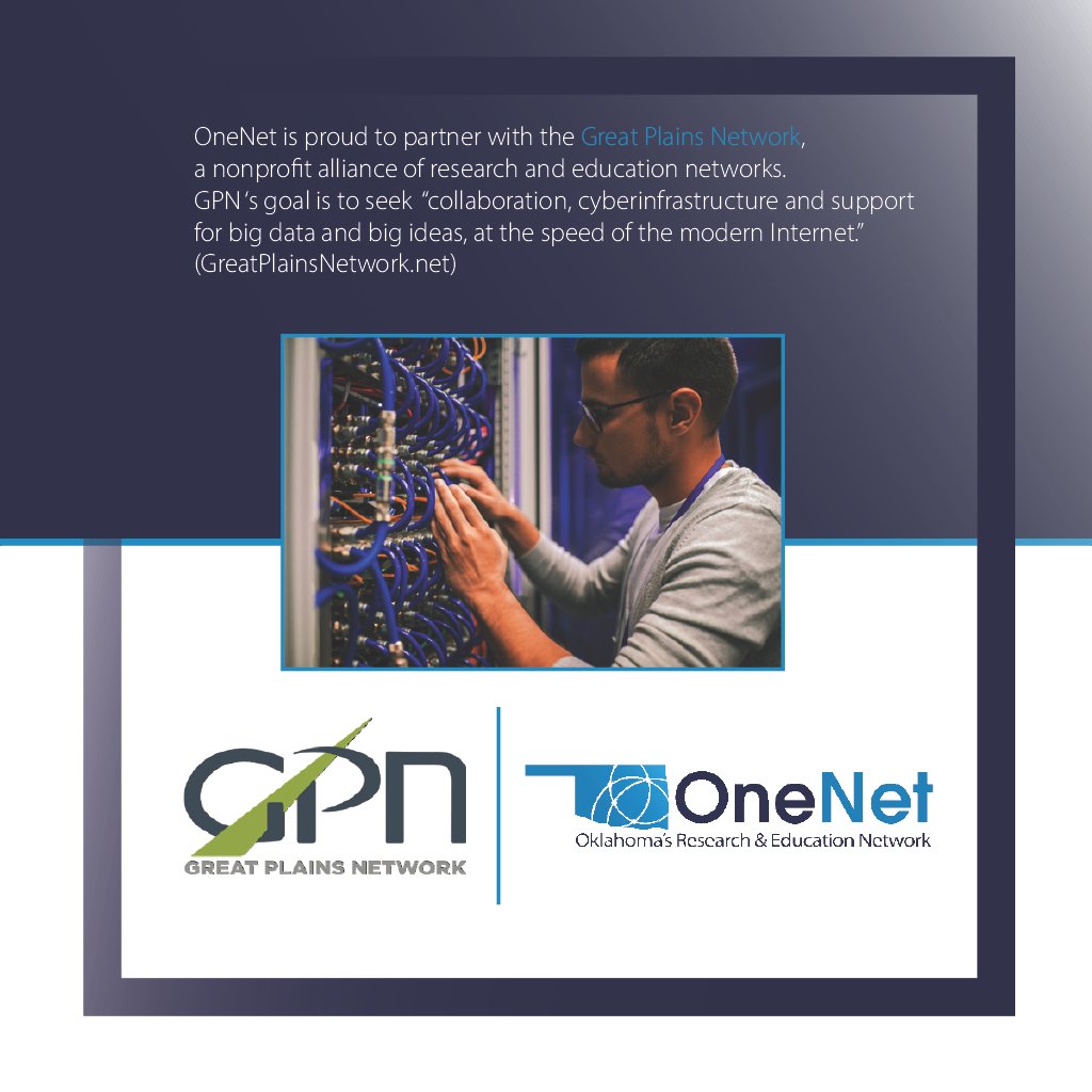The @GreatPlainsNet is a leading research and education network connecting institutions in Oklahoma, Kansas, and beyond. By joining forces with GPN, we strengthen our commitment to providing networking solutions and supporting groundbreaking research initiatives. #OneNetConnects