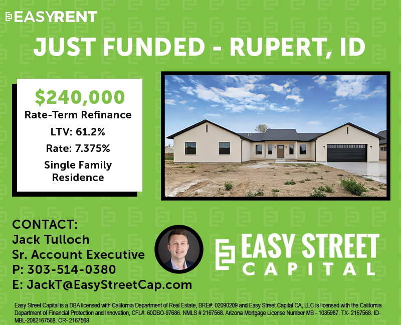 #JustFunded #FundingFriday
$240,000 Refinance Rental Property Loan on a newly built single family rental in Rupert, ID! Another real estate success story for following a local niche - these 4 investors build and rent through an LLC in this up and coming Potato State Market!