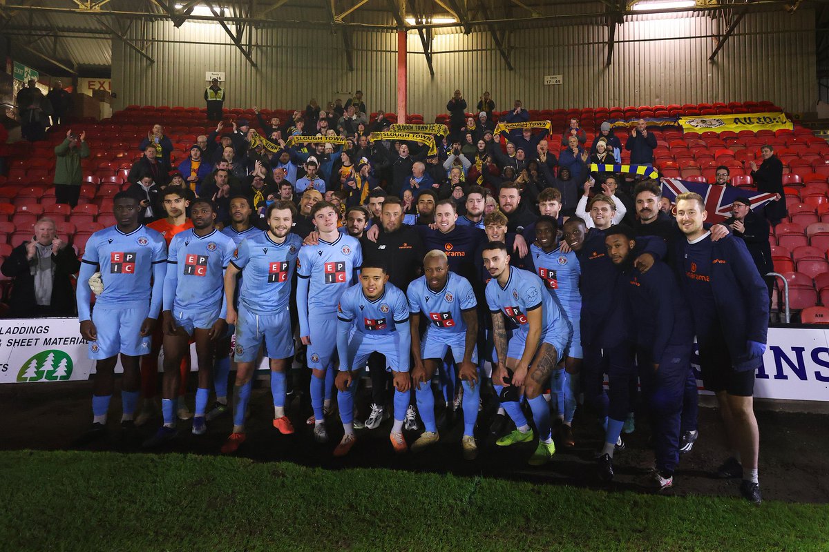 Dear FA, EFL,
This pic was taken after @sloughtownfc lost to @officialgtfc (2 divisions above) in the #FACup 1st Round replay this season. This was a special couple of days for us, and scrapping #FACupReplays takes away the hope that we could repeat it. Please reconsider.