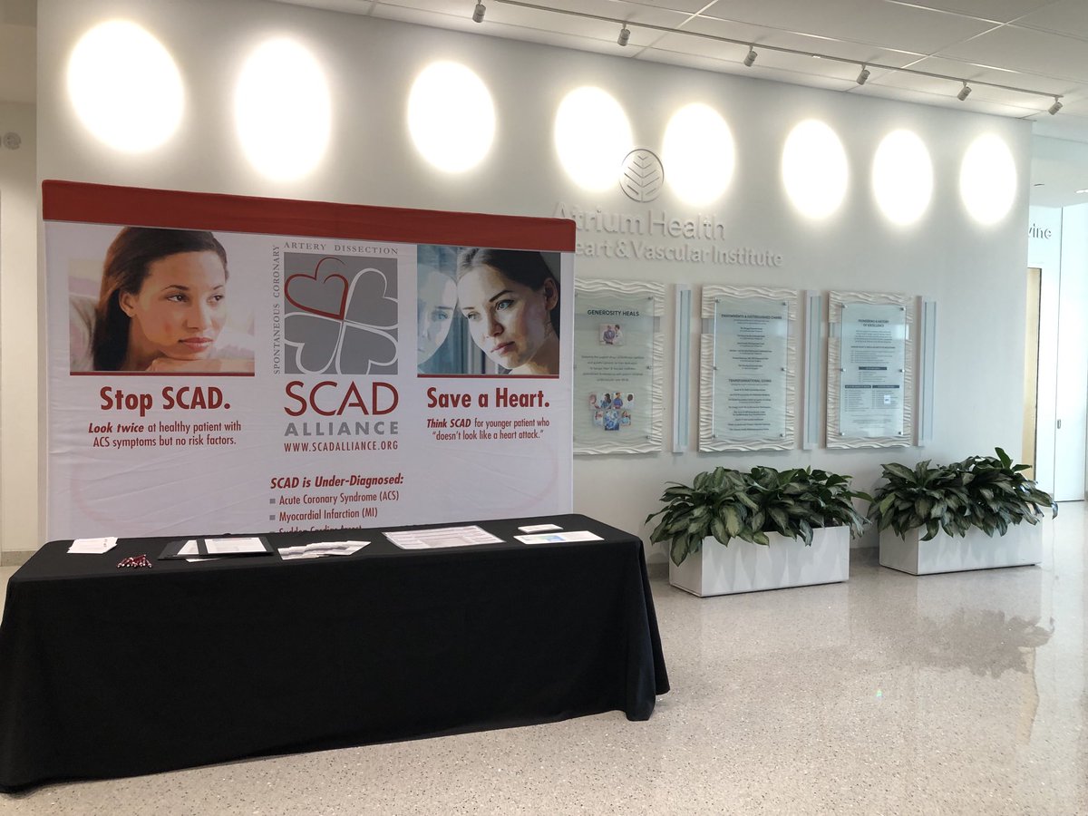 The Sanger SCAD Conference @AtriumSHVI⁩ is underway in Charlotte, NC. Beautiful day, venue, excellent faculty. Thank you ⁦@EstherSHKimMD⁩ and team! #scadalliance is proud to co-sponsor this CME event and tomorrow’s #SCAD Patient Symposium. #SCADheart #iSCADregistry