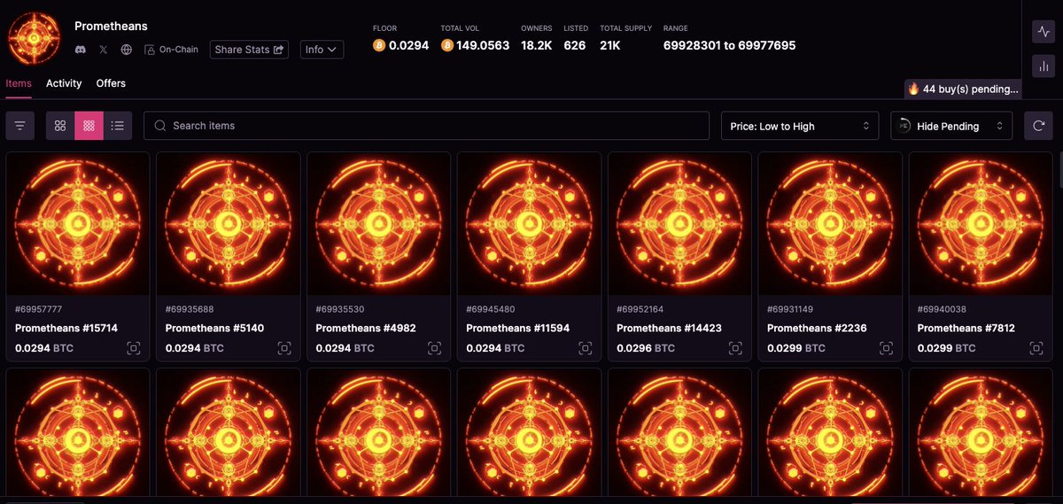 Chilearmy123's tweet image. Prometheans are the only pre-runes collection I'd buy right now

Cyberkongz have been around forever and reached a $600k+ floor

If anyone knows wtf they're doing it's these guys 

Resources, community, experience - they have it all

Feels like these are flying under the radar