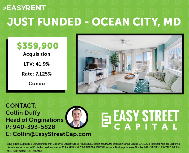#JustFunded #FundingFriday
$359,900 Acquisition DSCR Loan on an investment condo unit in Ocean City, Maryland! Real Estate Investor in the Old Line State continues to add to her growing portfolio - this a low-leverage investment in a three-bedroom, three-bathroom vacation rental