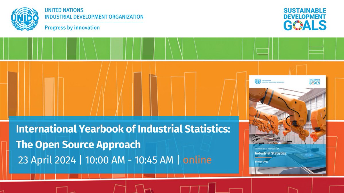 📚To celebrate world book day, join us as we walk through how UNIDO's International Yearbook of Industrial Statistics came to life using open-source methodologies. 📅 Tuesday, 23 April 2024 🕗 10:00 AM - 10:45 AM GMT+2 📍 Online event 📝Register now: events.teams.microsoft.com/event/43bd481e…