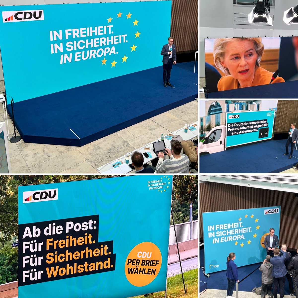 Vorstellung der #CDU-Kampagne für die Europawahl am 9. Juni 2024. Jetzt kann der Straßenwahlkampf starten. Freiheit, Sicherheit und Wohlstand: Dafür steht die @CDU mit der Spitzenkandidatin Ursula @vonderleyen #Europawahl2024 #Europawahl #Europa2024