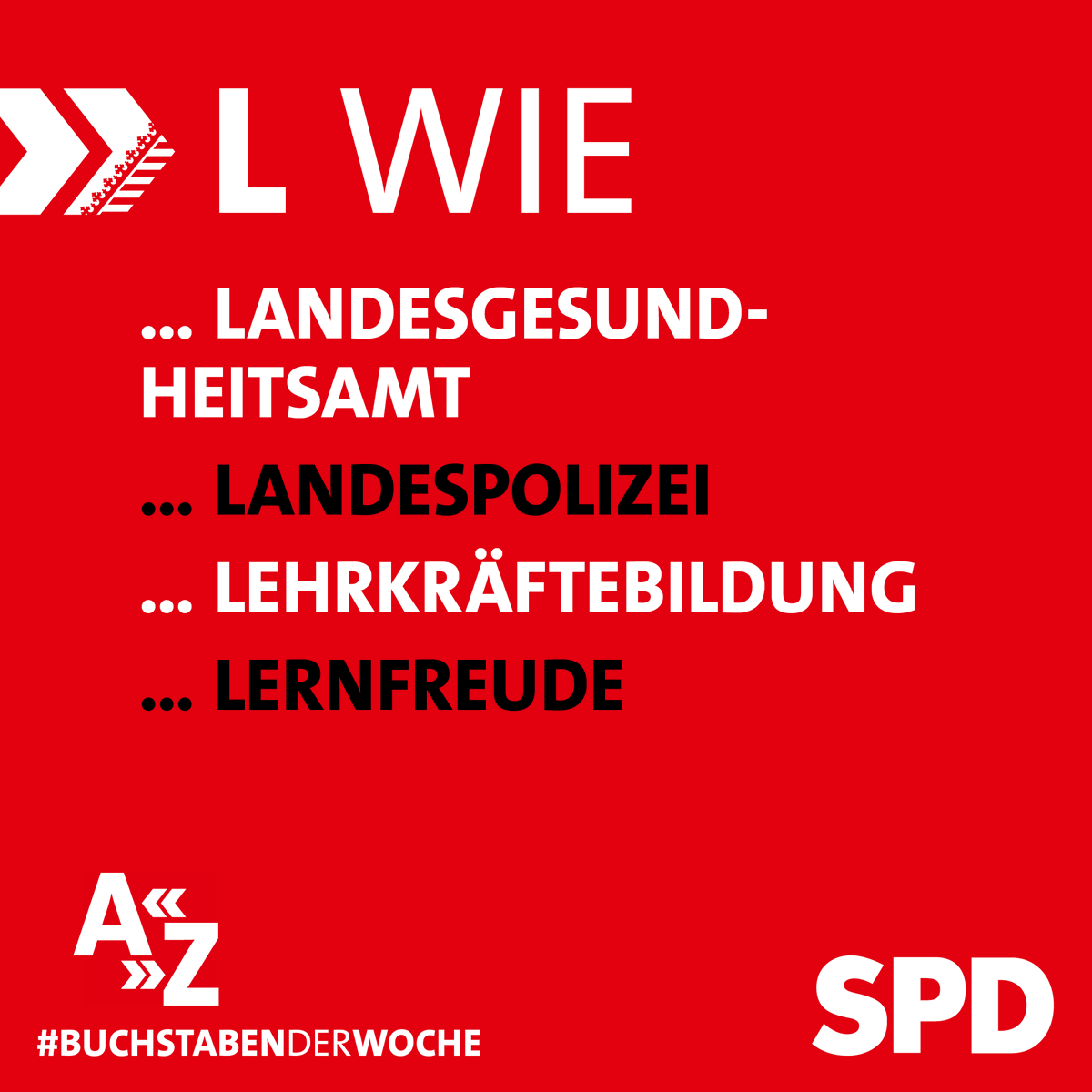 Am 1. September haben die Sächsinnen und Sachsen die Wahl. Unser Angebot an Dich: Soziale Politik für Sachsen von A-Z. Zum Beispiel L wie… Unser Wahlprogramm findest du hier: 2024.spdsachsen.de/unser-angebot-… #buchstabenderwoche #ltwsn24