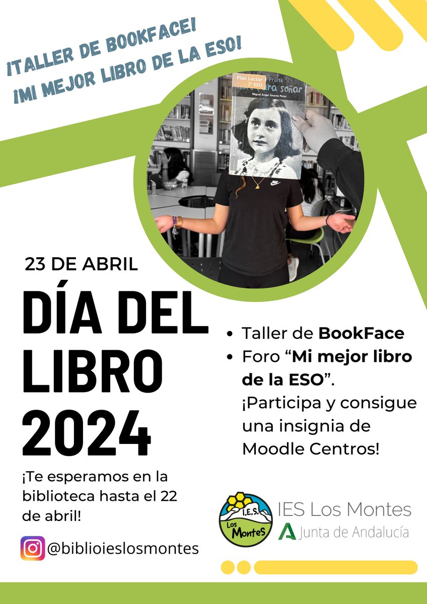 PepeTorreblanca's tweet photo. Para el #23Abril estamos realizando estos #bookface en la biblioteca del @IesMontes ¡Qué divertidos son! 👇
#diadellibro2024 @RedBECREA #bibliotecaescolar #CREATIVIDAD https://t.co/Qc50hlDLEE