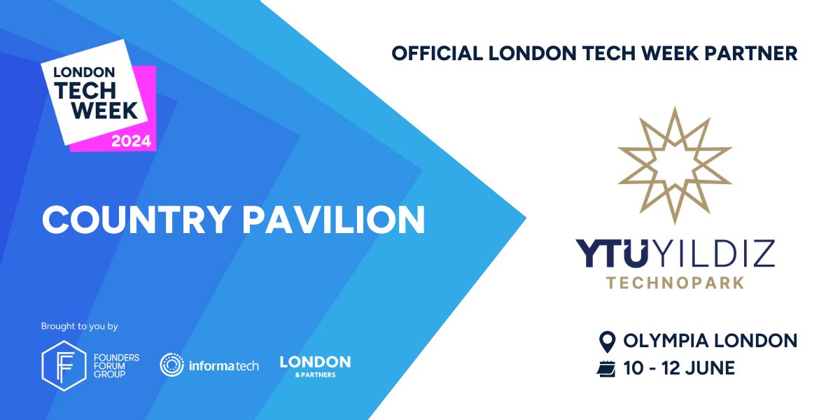 It's our pleasure to announce the Türkiye Pavilion led by @yildizteknopark will join us as Country Pavilion Partner this #LondonTechWeek 2024 🎉 We’re looking forward to empowering tech companies from Türkiye in June, and can't wait for you all to experience their pavilion.