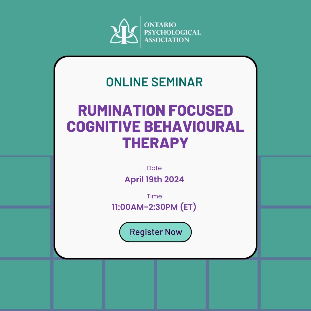Join our workshop on Rumination Focused CBT to transform your mental health journey. Discover innovative adaptations to overcome chronic depression and anxiety. Led by experts, delve into theory and techniques for lasting recovery.