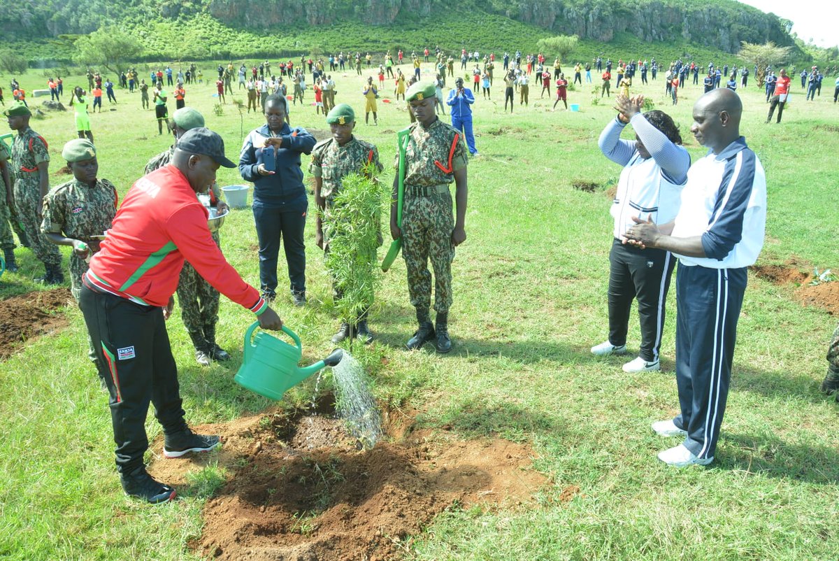 Rift-Valley Athletics Team Selection competition ended on a high note, as every Unit Team had an opportunity to join the guest of honour in a tree planting exercise to commemorate a successful event.