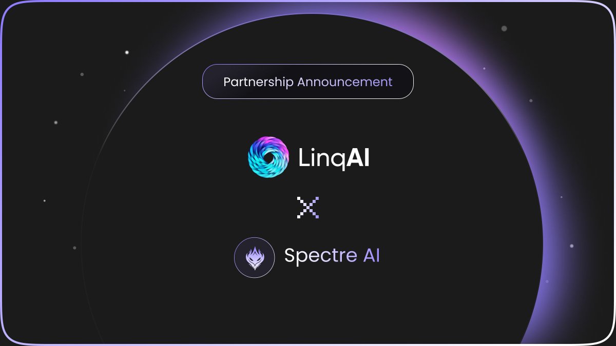 LinqAI 🤝 Spectre AI We are delighted to announce our latest partnership with Linq AI. @linq_ai excels in merging innovative technology with effective business solutions, offering versatile AI tools that adapt to both traditional sectors and the emerging #Web3 space. Their