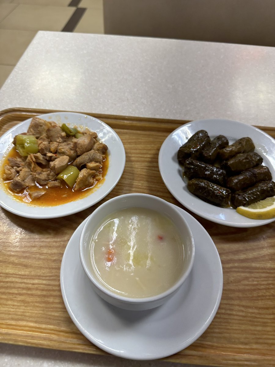 TualHasan's tweet photo. @KaanSekbann Bugün Şişli’de bir lokantada yediğim yemek, az çorba, zeytinyağlı sarma ve hindi sote, 340 TL, bir teyze bir tas çorba ve 3 ekmekle karnını doyurmaya çalışıyordu.. https://t.co/M180UKvuml