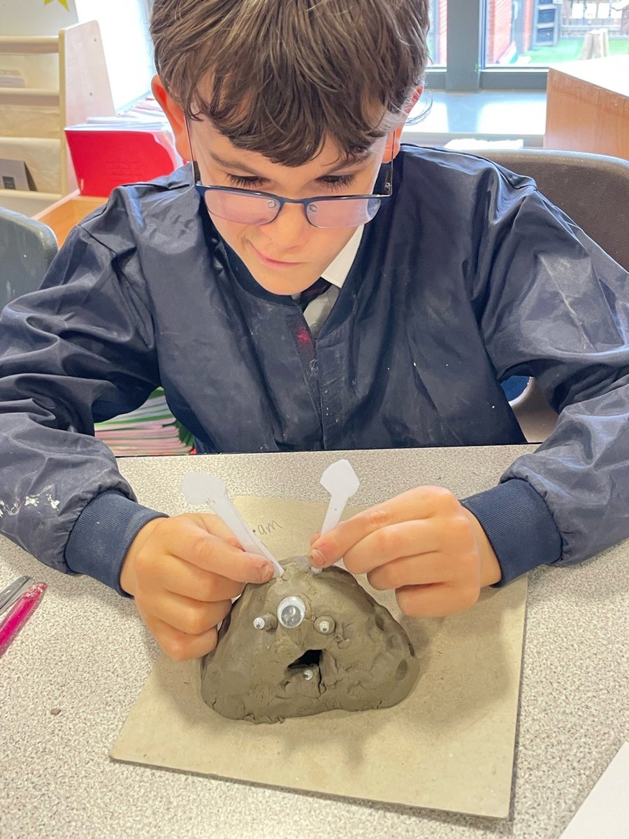 The children in Year 3 @AKSPrepSchool @AKSSchool have been having lots of fun creating their own Little monsters. Behind the fun is lots of skill- making a thumb pot and investigating pattern and texture. Well done Year 3 !