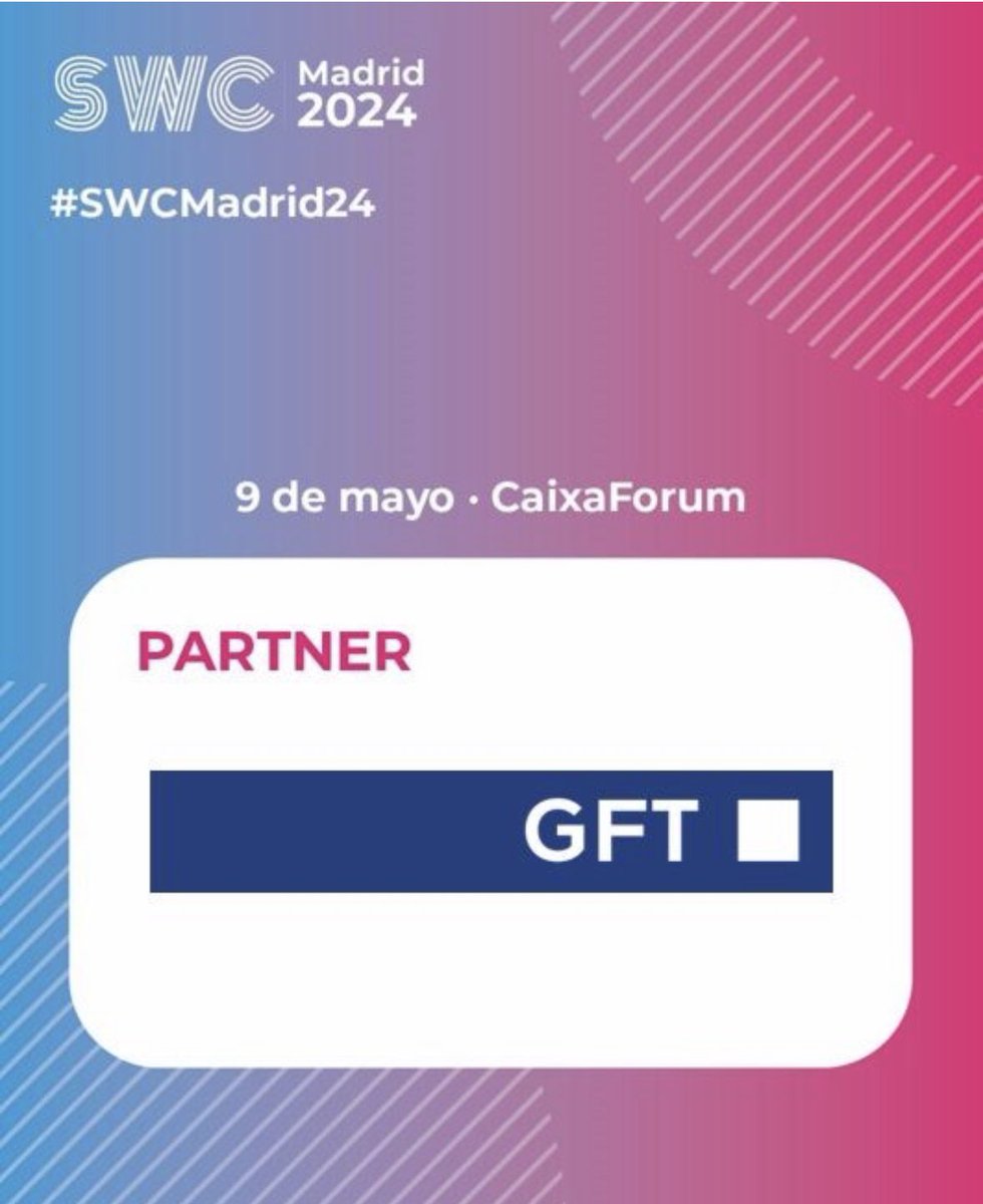 👍⭐#SWCMadrid24 El STEM WOMEN CONGRESS MADRID 2024 se hace realidad con al apoyo de #marcas que promueven el #talentofemenino en las carreras STEM como @gft_es ¡GRACIAS!
🗓️ 9 de mayo
📍@CaixaForum #Madrid
🕕9.00h-16.20h
🎟️¡Inscríbete! lnkd.in/d2MC6eE3
#EmpresasSTEM #Stem