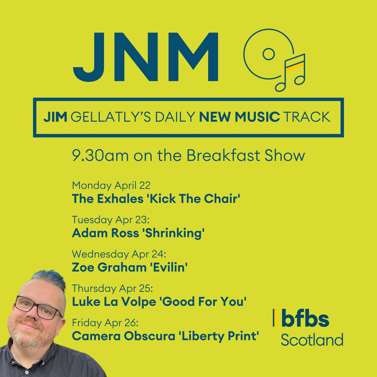 Jim's got more new music from Scotland to share with you on the Breakfast Show! 🏴󠁧󠁢󠁳󠁣󠁴󠁿 📻 bfbs.com/scotland