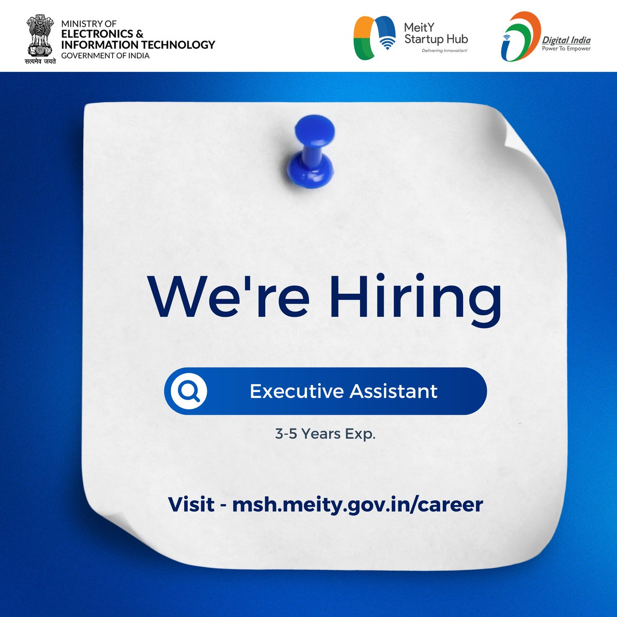 #HiringAlert #Applytoday We are looking for a Executive Assistant for our SAMRIDH Program. Interested Individuals are requested to apply for the position. Apply Here -> lnkd.in/dAN2Q5WS
