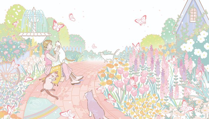 「flower white cat」 illustration images(Latest)