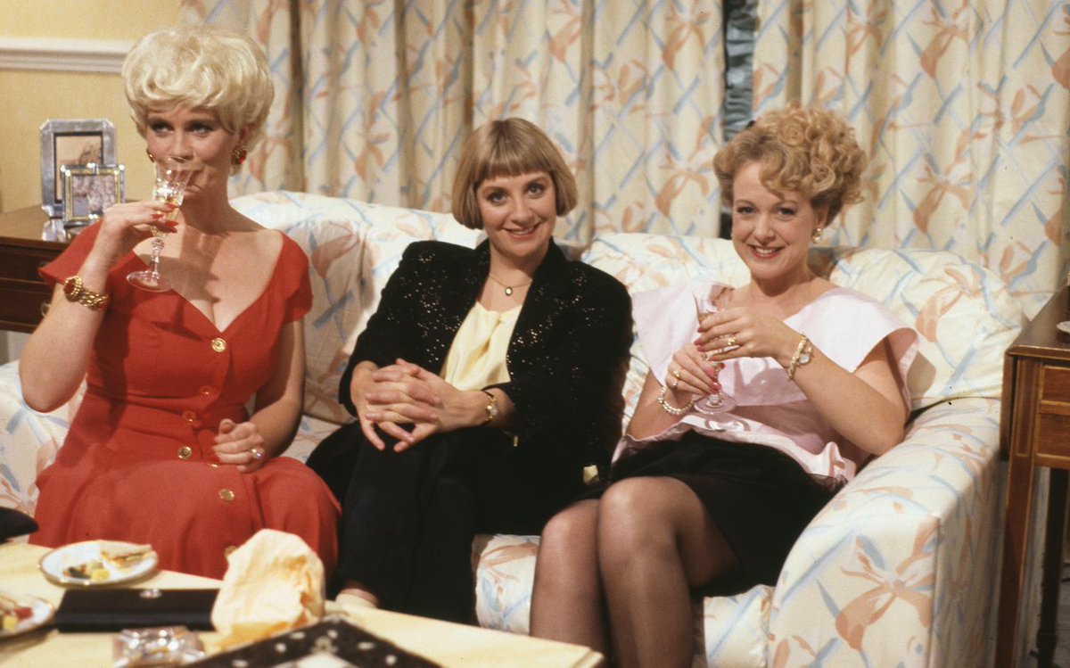 The power of three... Susie Blake🎂pictured with Celia Imrie and Victoria Wood during rehearsals for Staying In on 1 October 1989 by Don Smith for @RadioTimes.