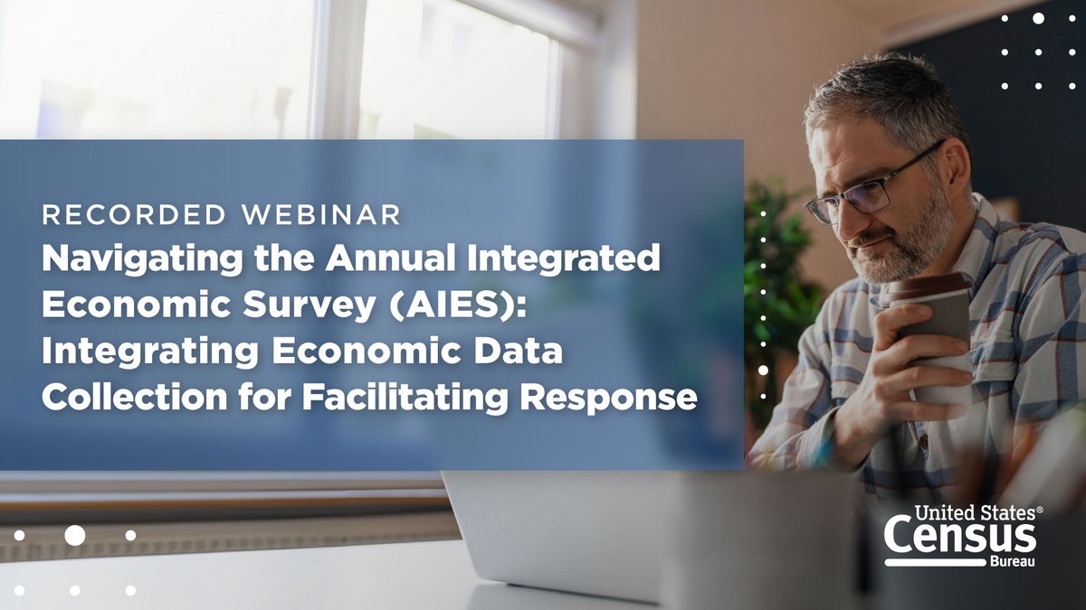 Did your business receive the Annual Integrated Economic Survey, but you missed our informative #webinar introducing it? Watch it now to learn about the survey’s purpose, how it benefits your business, and more helpful information. ➡️ census.gov/data/academy/w…