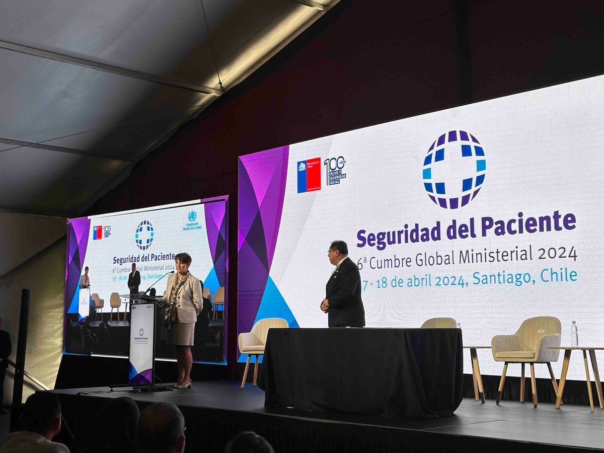 Accepting the hosting of the 7th Global Ministerial Summit on Patient Safety from the Health Minister of Chile #patientsafety