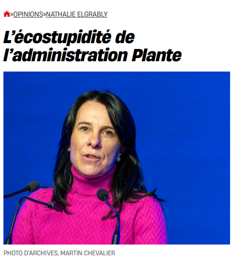 «L’administration Plante🪴 souffre d’une #écoanxiété pathologique qui affecte sa capacité à effectuer des opérations mathématiques triviales, à relativiser et à prendre des décisions rationnelles. Dans ce cas, il faut urgemment la remplacer.» #polmtl #polqc #qcpoli