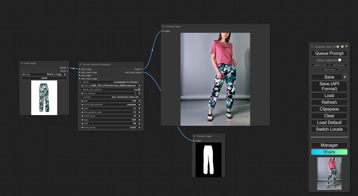 magic clothing just released the lower body and full-body model which trained on dress-code datasets,i just implemented in comfyUI for preliminary experiment github.com/frankchieng/Co…