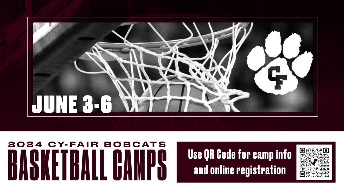 🚨ATTENTION BOBCAT NATION🚨 We will host our Boys Basketball camp this summer from June 3rd-6th! Costs: $75 Location: Cyfair High School Registration link: …ess-fairbanksisd.schoolcashonline.com/Fee/Details/15… #BFNDbasketball 🏀🔥