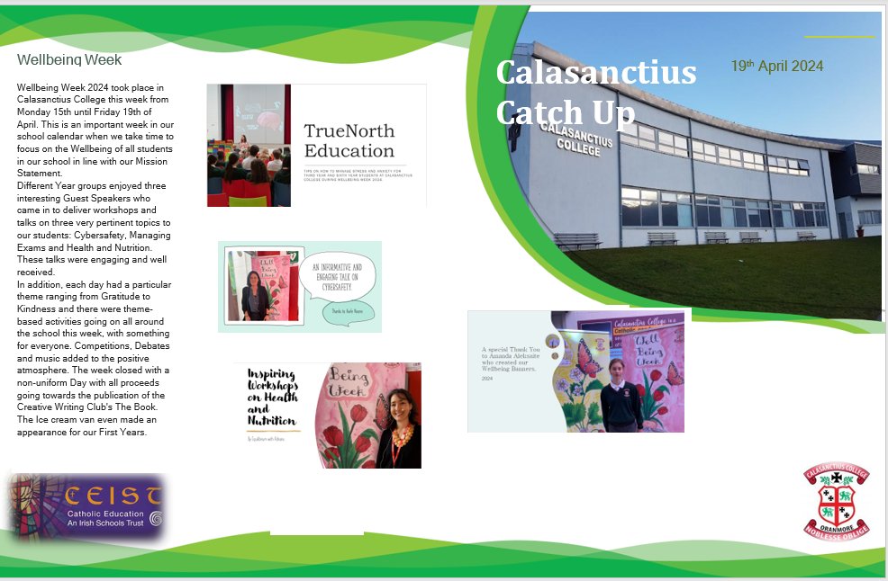 Please read this week's Calasanctius Catch Up on our website.