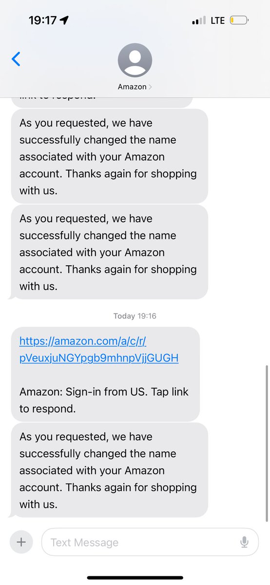 sickochiko's tweet photo. @AmazonHelp @amazon But this looks legit. Still getting the message. https://t.co/zx8PMOI6df
