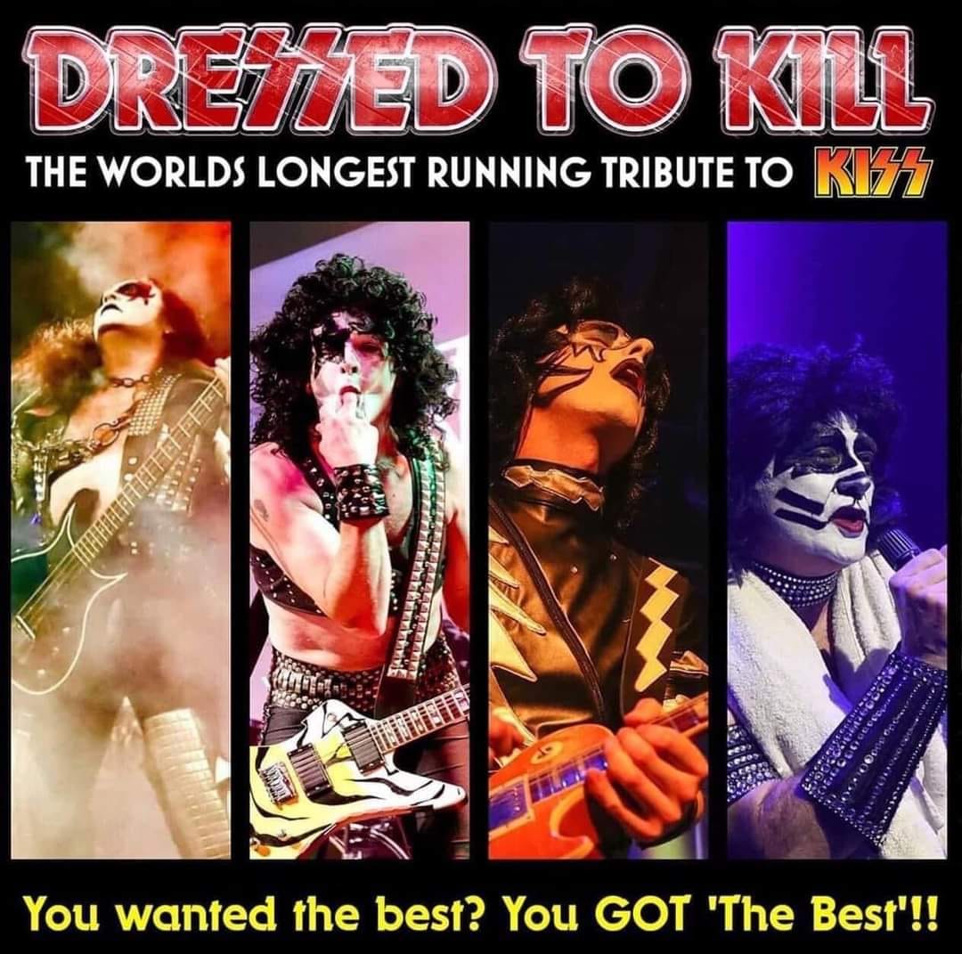 Tonight at O'Rileys, Dressed to Kill, Kiss Tribute. Advance tickets available from good-show.co.uk/events/692 until 6pm then its £15 otd (cash or card) - band onstage from 8.30pm @livemusicinhull @bbcburnsy @gr8musicvenues @HULLwhatson @VHEY_UK @VisitHull @VisitHullEvents