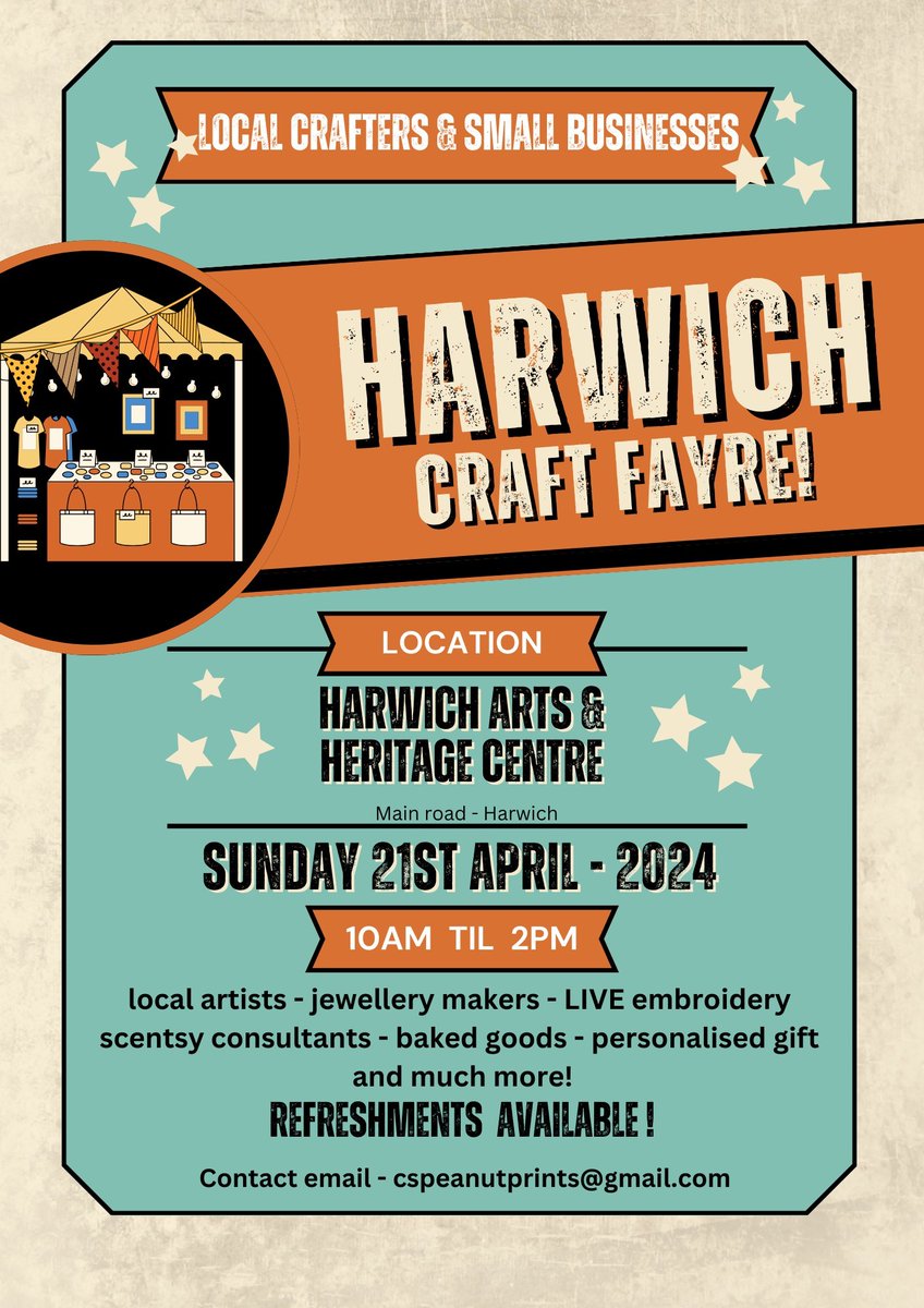 There's a new Craft Fayre in town. Head on over to the Harwich Arts & Heritage Centre TODAY! #art #craft #community