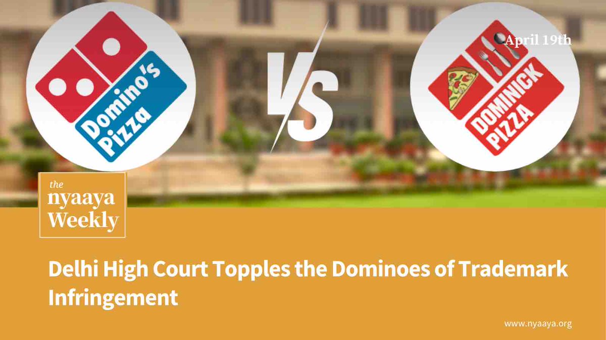 Recently the Delhi High Court restrained 8 food outlets for copying popular pizza chain, Domino’s Pizza’s registered #trademark. In this Weekly, we discuss what are trademarks and what counts as a #TrademarkInfringement. Read more by visiting ow.ly/PB2t50RjMql 🔗⚖️ #law