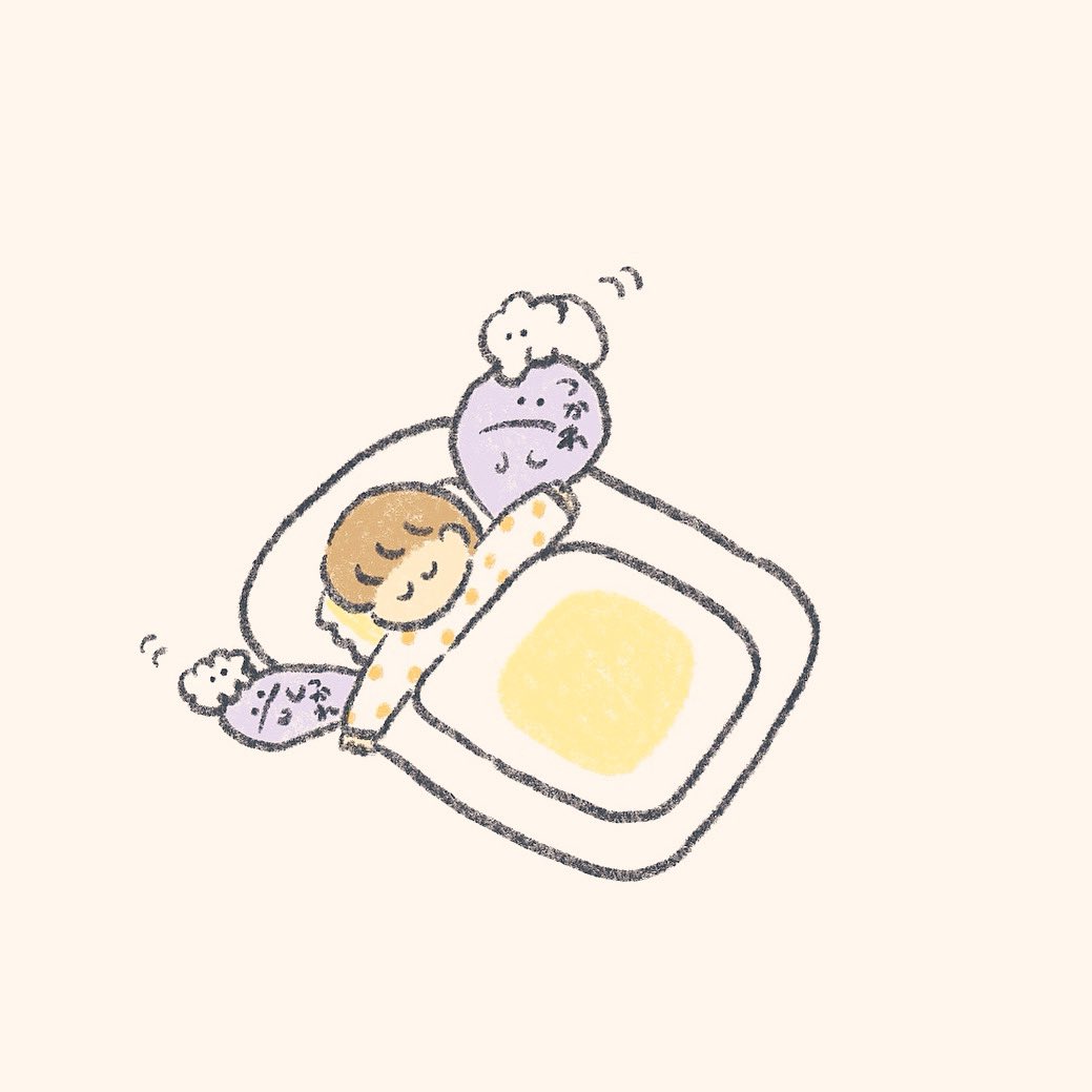 「きみがねてるとき 」|もくもくちゃん🐰POPUP開催中のイラスト