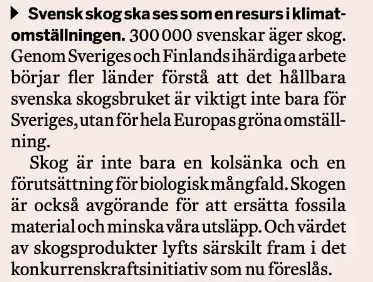 Vår @SwedishPM argumenterar korrekt om skogen, klimatet och konkurrenskraften. etidning.di.se/p/dagens-indus…