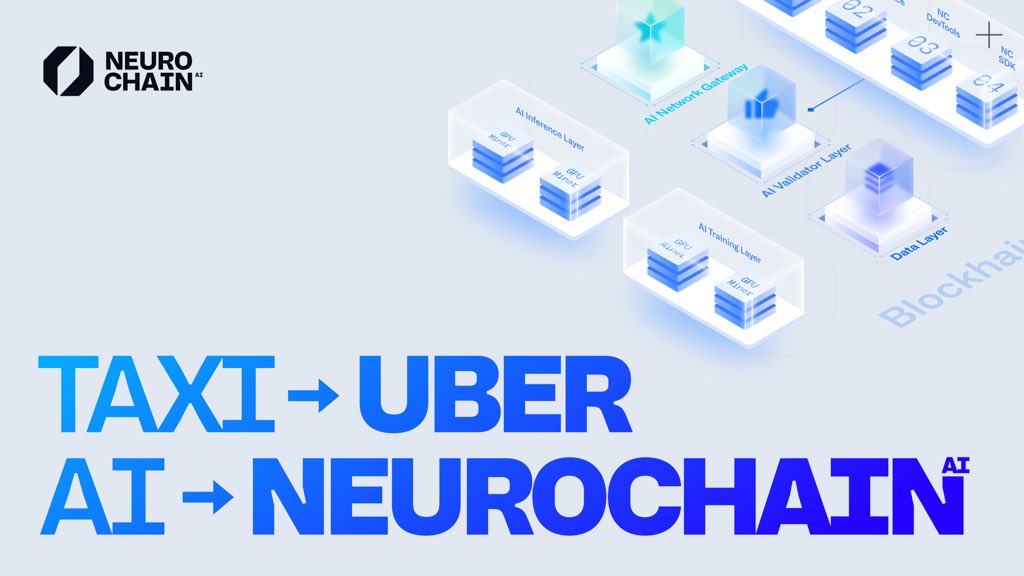🔥 While AI startups are raising funds to buy GPUs and build data centers, NeurochainAI is becoming the largest GPU network without owning any hardware, similar to:

1. Uber, the world’s largest taxi company, which owns no vehicles.
2. Facebook, the world’s most popular media