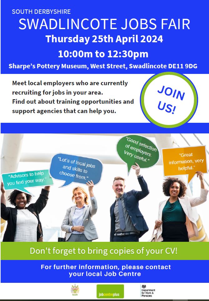 If you would like an opportunity to work with our company, or wish to find out more information, please come to the Swadlincote Jobs Fair organised by @SDDC_TweetUs on Thursday 25th April 10:00am - 12:30pm at Sharpe's Pottery Museum.

crazyladiescleaning.co.uk

#bemoretracey