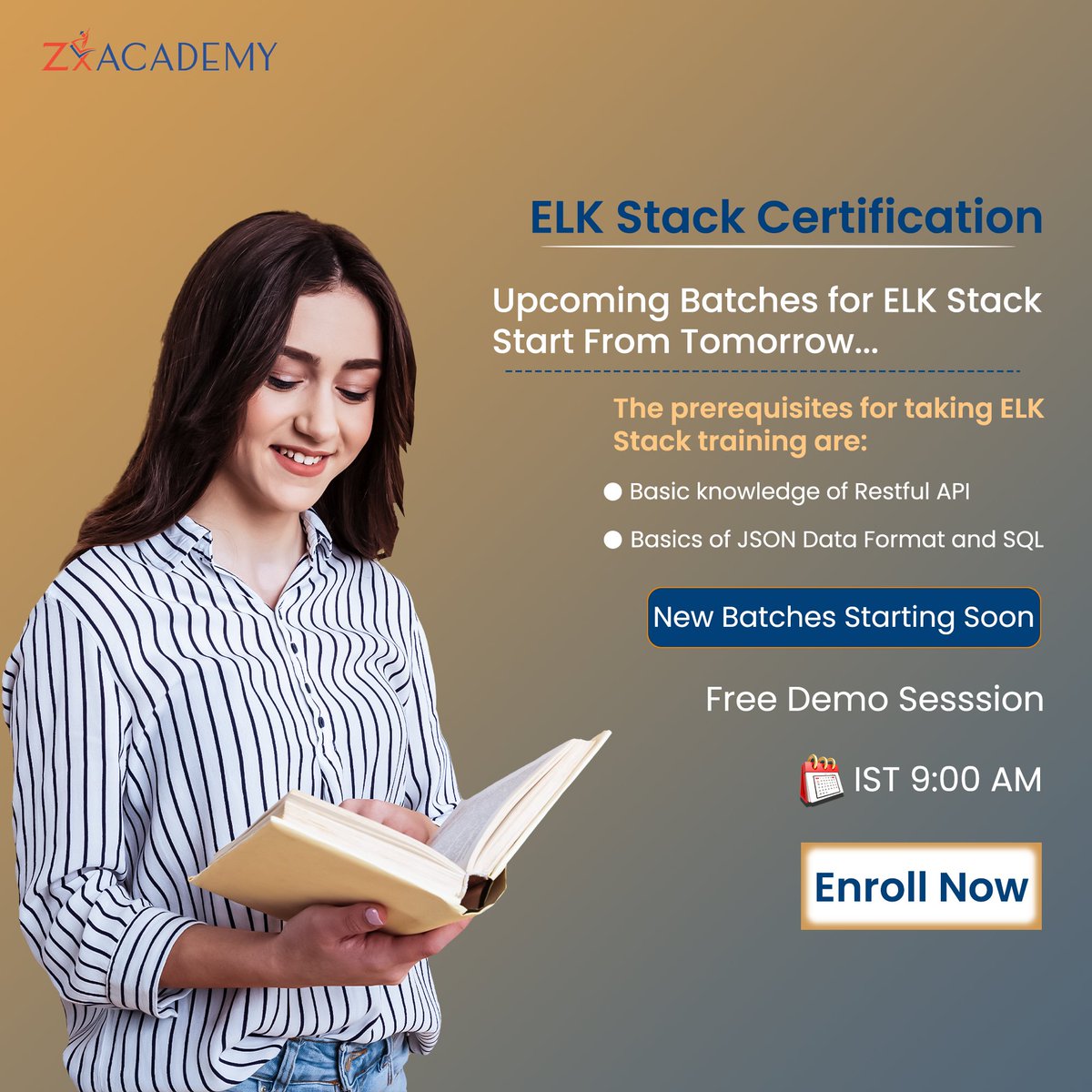 📷Improve your skills with our Zx Academy ELK Stack Training! 📷 #ELKStack #RestfulAPI #JSON #SQL #ZXAcademy #DataAnalytics #ITSecurity #Training #LearnNewSkills #CareerDevelopment #BoostYourKnowledge #RegisterNow #LimitedSeats #DontMissOut #Hyderabad #India #online