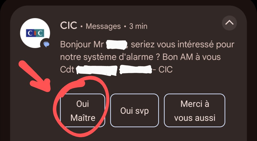 Alex_Le_Loup's tweet image. C&apos;est pas Google qui me propose de répondre &quot;Oui Maître&quot; à mon banquier 🤨