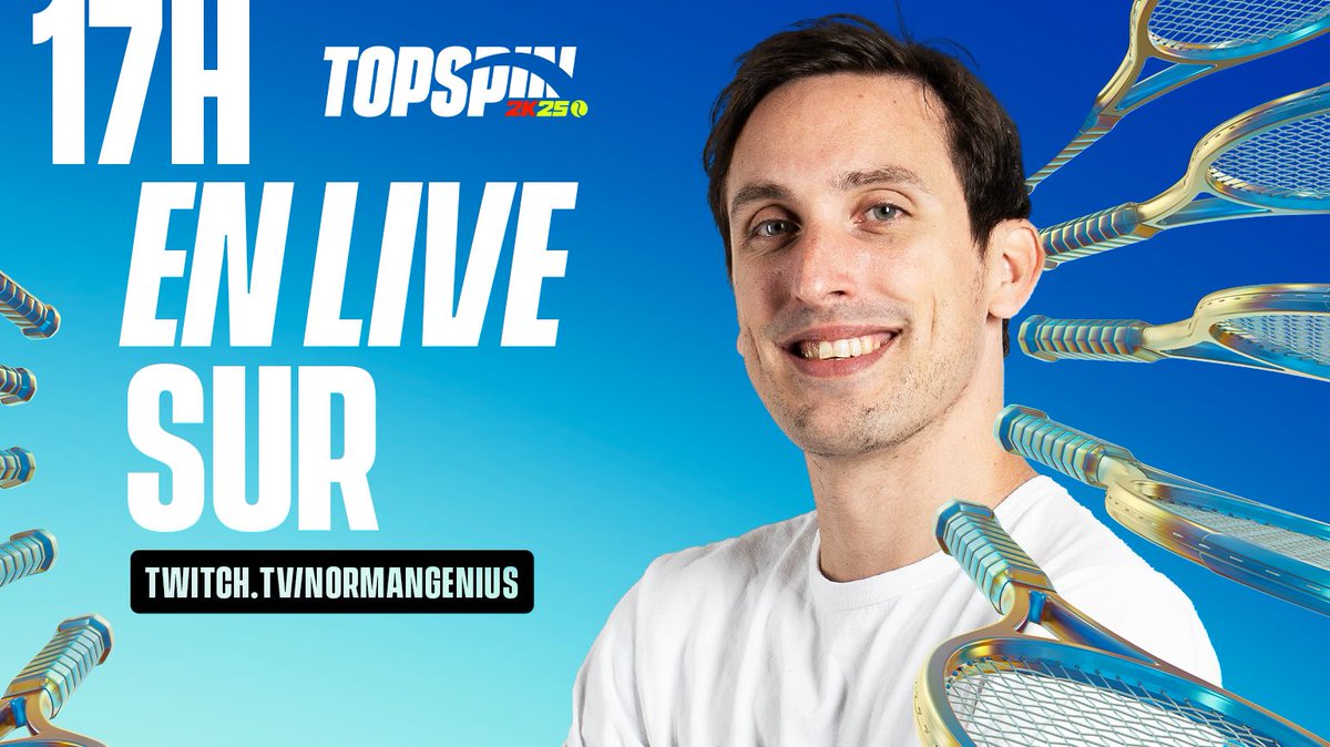 On prend la raquette sur #topspin2k25 pour découvrir le jeu en avant première ! Trop hâte !
RDV 17h ! 🎾🎾
Twitch.tv/normangenius