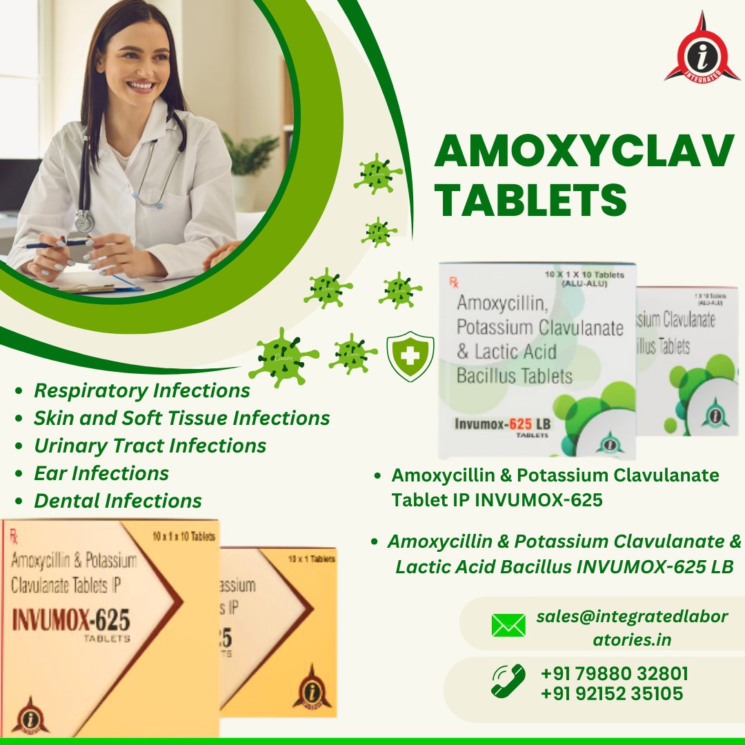 Amoxyclav Tablet=integratedlaboratories.in/product-catego…
🎉RAISE YOUR ORDER NOW
We are WHO GMP-certified

#manufacturers.
Contact us for Business Opportunities.
#followformore #pharmaceuticalcompany #pharmacompany #thirdpartymanufacturiing #pharmafranchise #IntegratedLaboratories
#Amoxyclav