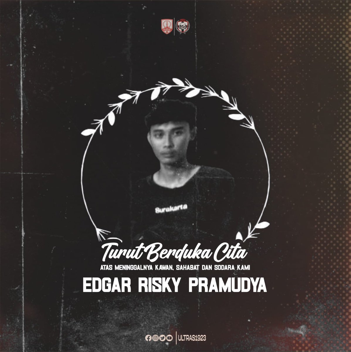 Tenang Ditribun Barumu, Edgar!

Segenap keluarga besar ULTRAS 1923 mengucapkan belasungkawa yang sedalam dalamnya atas kepergian kawan, sahabat, dan sodara kami EDGAR RISKY PRAMUDYA.

Semoga almarhum husnul khatimah serta keluarga yang ditinggalkan diberi ketabahan. Aamiin.