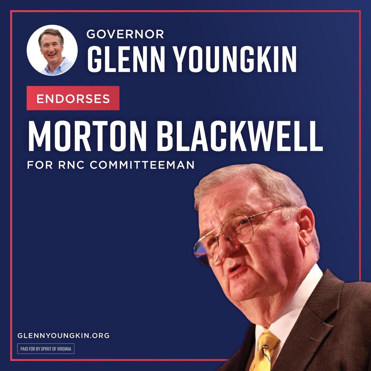 I’m honored to endorse @MortonBlackwell for @VA_GOP Republican National Committeeman. A steadfast pillar of the conservative movement for decades, Morton's unwavering dedication and strategic vision have empowered countless leaders. His continued service is vital for our future…