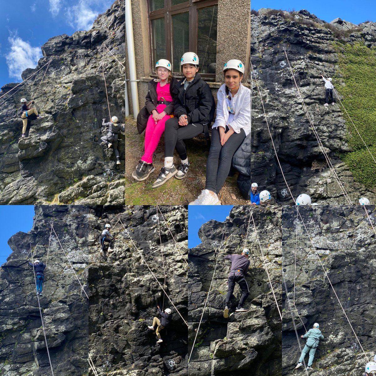 Primary 6 showed their rock climbing skills and bravery today as they scaled a cliff face at @FSC_Millport 🧗‍♂️ #P6Millport24